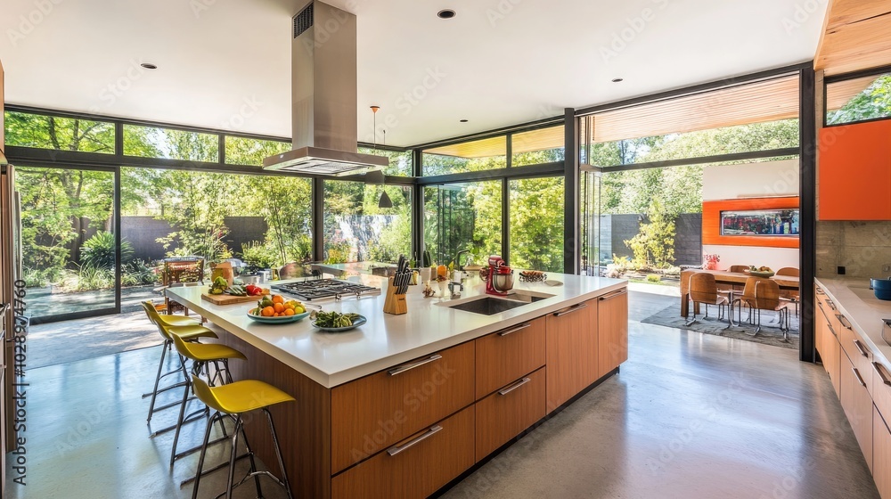 Modern Stylish Kitchen Island with Bar Stools Modern Stylish Kitchen Island with Bar Stools