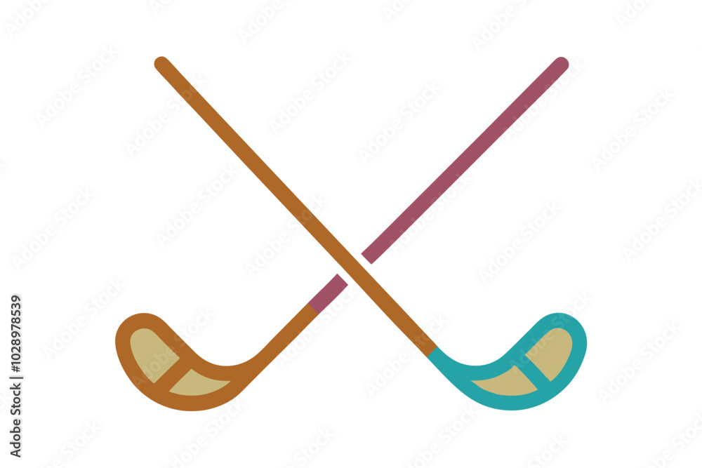 Hockey stick and puck Vector illustration Hockey stick and puck Vector illustration