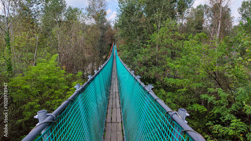 The tibetan bridge of Turbigo in Italy photo