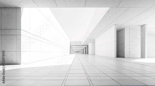 Empty minimal abstract architecture building interior or exterior