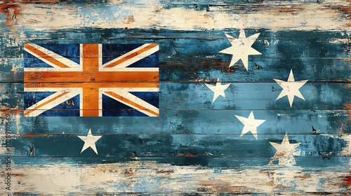 Festival illustrations of the Australian flag, kangaroo or koala bear,generated with AI. photo