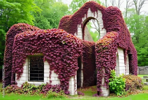 _. Ivy-Covered Ruins The remains of a stone structure are envelo photo