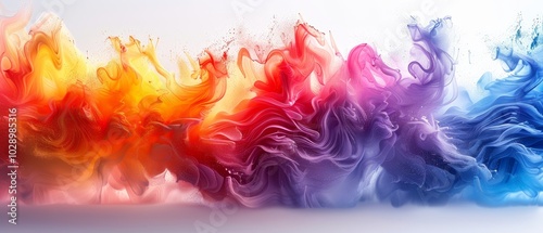 Vibrant Abstract Colorful Swirls and Waves of Paint