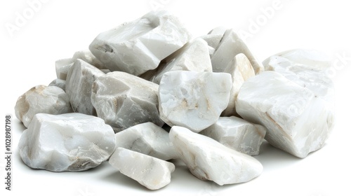 A Collection of White, Grey, and Brown Rough Stones