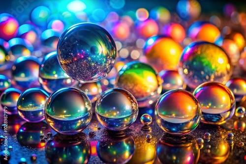 Iridescent Gradient Backgrounds with Bubbles in Low Light Photography for Stunning Visual Effects