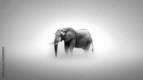 A lifeless elephant in the midst of an open area, partially covered with a small leaf, signifying an unsuccessful attempt to hide an obvious reality, Ultra-Realistic, Photo Realistic, 