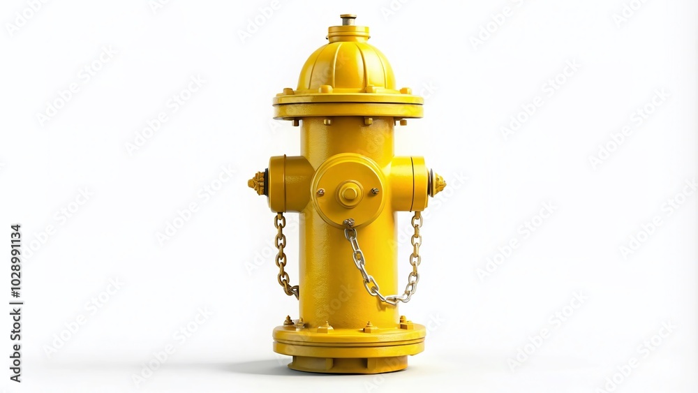 Isolated Yellow Fire Hydrant in Panoramic View for Stock Photography Isolated Yellow Fire Hydrant in Panoramic View for Stock Photography