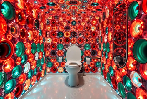 Kaleidoscope Kommode A toilet room with walls made of rotating k photo