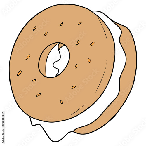 bagel illustration hand drawn isolated vector