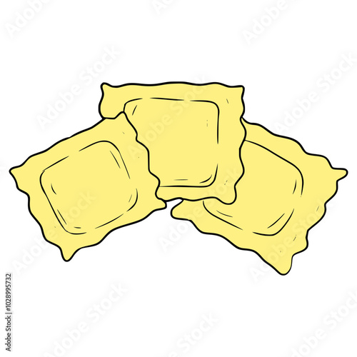 ravioli pasta illustration hand drawn isolated vector