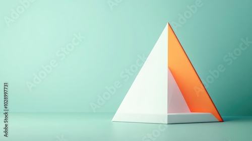 Modern 3D Triangular Shape with Orange Accent