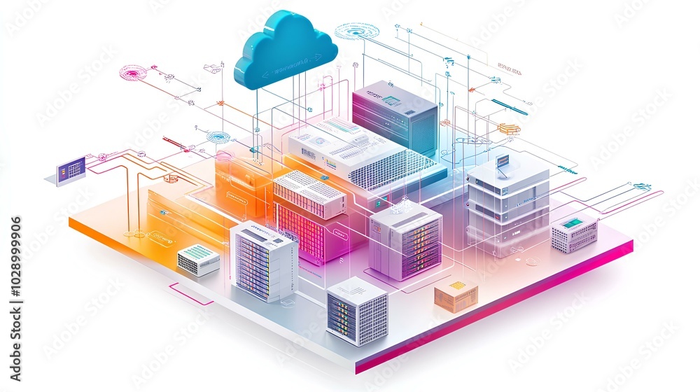A vibrant digital cityscape illustrating cloud computing, data management, and connectivity among urban structures and networks. A vibrant digital cityscape illustrating cloud computing, data management, and connectivity among urban structures and networks.