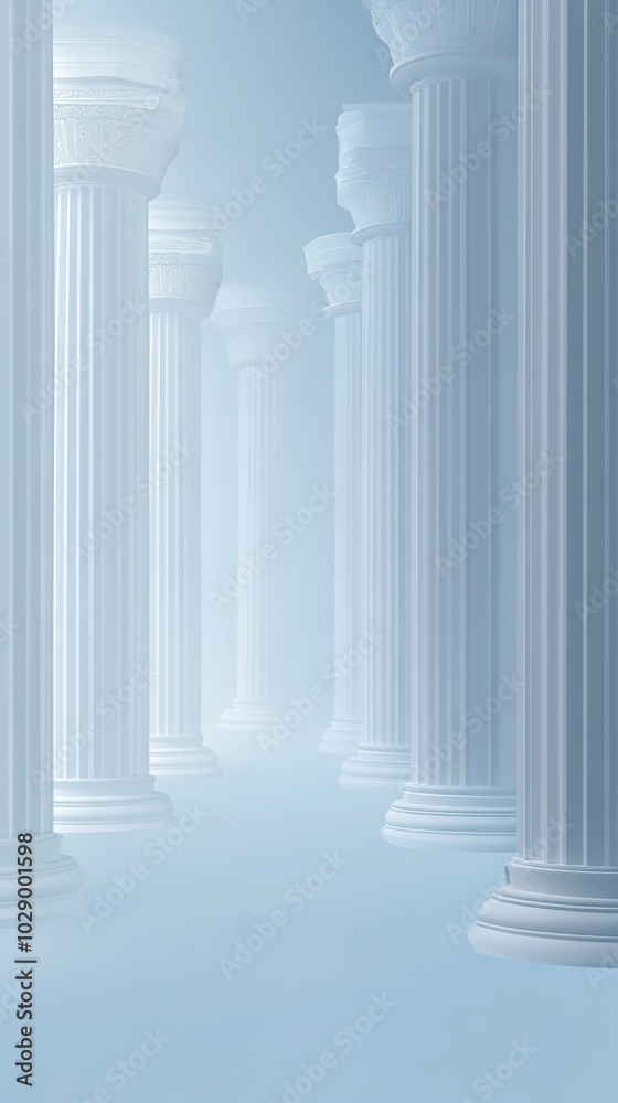 Creative Abstract Marketing Background Featuring a Beautiful and Airy Wide-Screen Minimalist White and Light Blue Architectural Banner with Slanted Columns, Perfect for Vacation, Leisure, and Relaxati Creative Abstract Marketing Background Featuring a Beautiful and Airy Wide-Screen Minimalist White and Light Blue Architectural Banner with Slanted Columns, Perfect for Vacation, Leisure, and Relaxati