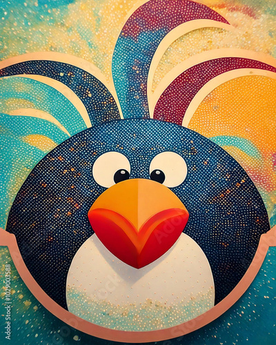 Rockhopper Penguin Illustration for cards, posters, fashion and prints