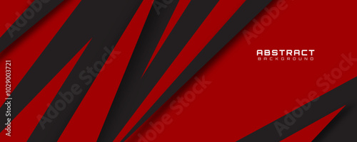 Black red abstract background overlap layer on dark space with cutout shape effect decoration. Modern graphic design element car decal style concept for web banner, flyer, card, or brochure cover
