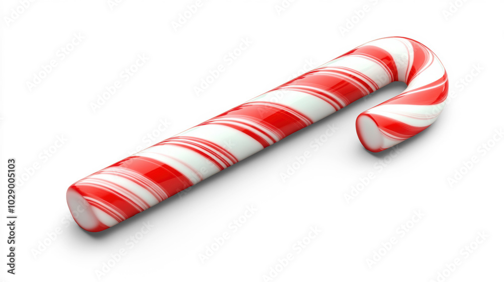 Fototapeta premium Christmas Candy Cane Isolated on Transparent Background