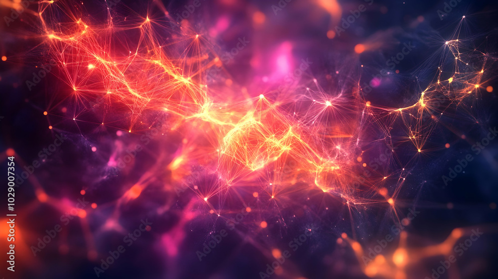 Abstract Glowing Neural Network Background Design Abstract Glowing Neural Network Background Design