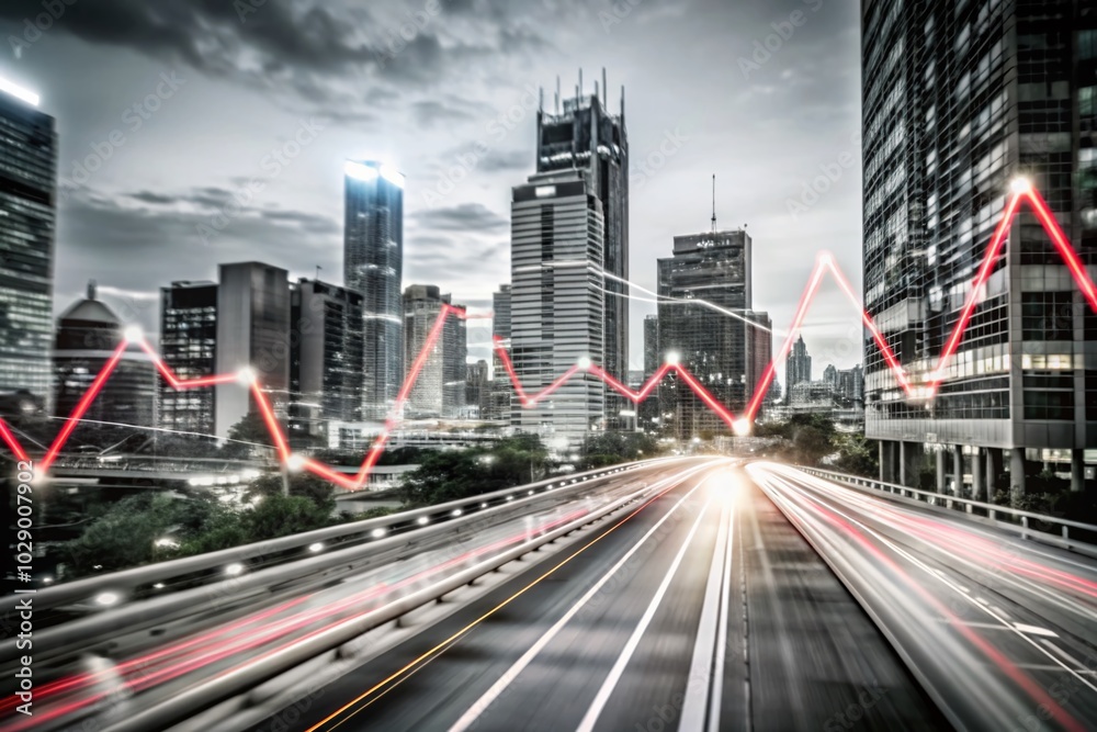 Fototapeta premium Long Exposure Visualization of Health Data Trends and Analytics