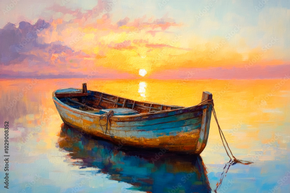 Boot im Sonnenuntergang Boot im Sonnenuntergang