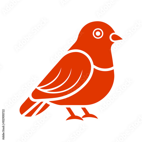 An icon featuring a simple and stylized bird in a vibrant flat design