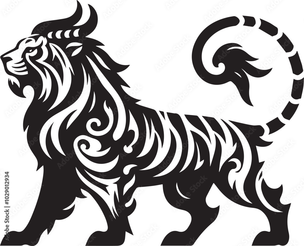 Fototapeta premium illustration of a tiger