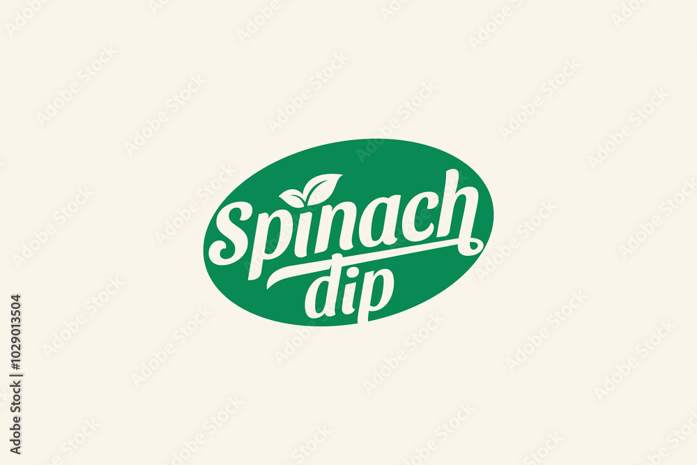 Spinach dip logo with a combination a beautiful lettering and leaves . It is good for restaurant, cafe, food truck, etc. Spinach dip logo with a combination a beautiful lettering and leaves . It is good for restaurant, cafe, food truck, etc.