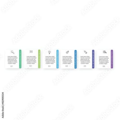 Compliance Concept Vector Line Infographic Design with Icons. 6 Options or Steps for Presentation, Banner, Workflow Layout, Flow Chart etc.