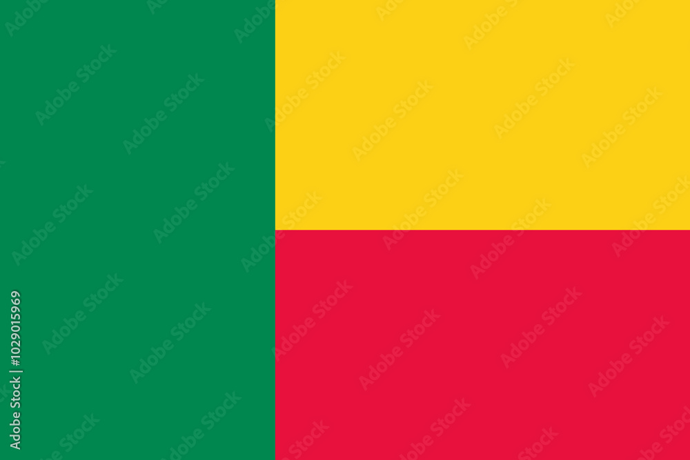 Flag of the Kingdom of Benin is a sign symbol. National symbol of Benin.