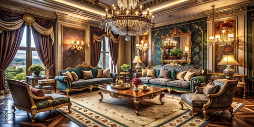 Luxury Living Room Interior with Royal Style Sofa for Elegant Home Décor