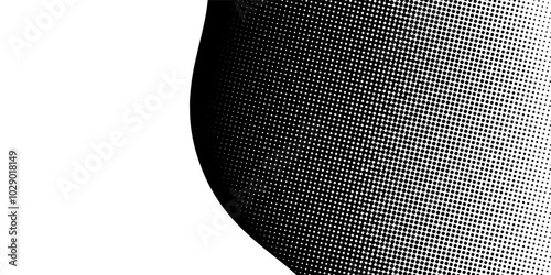Dotted wave line background. Black halftone undulate pattern. Abstract particle flow wave wallpaper simple art modern abstract