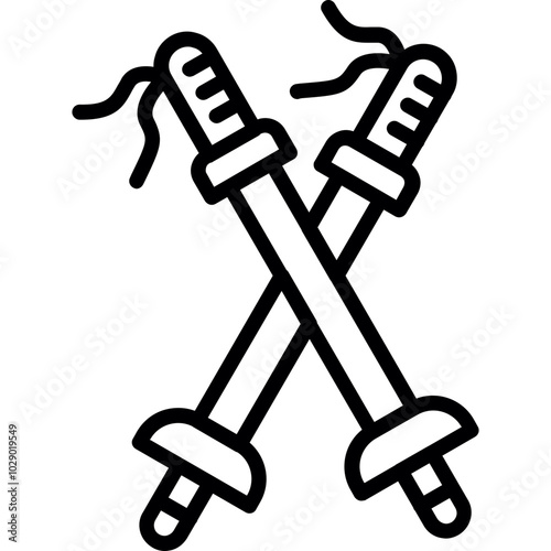 Trekking Poles Icon