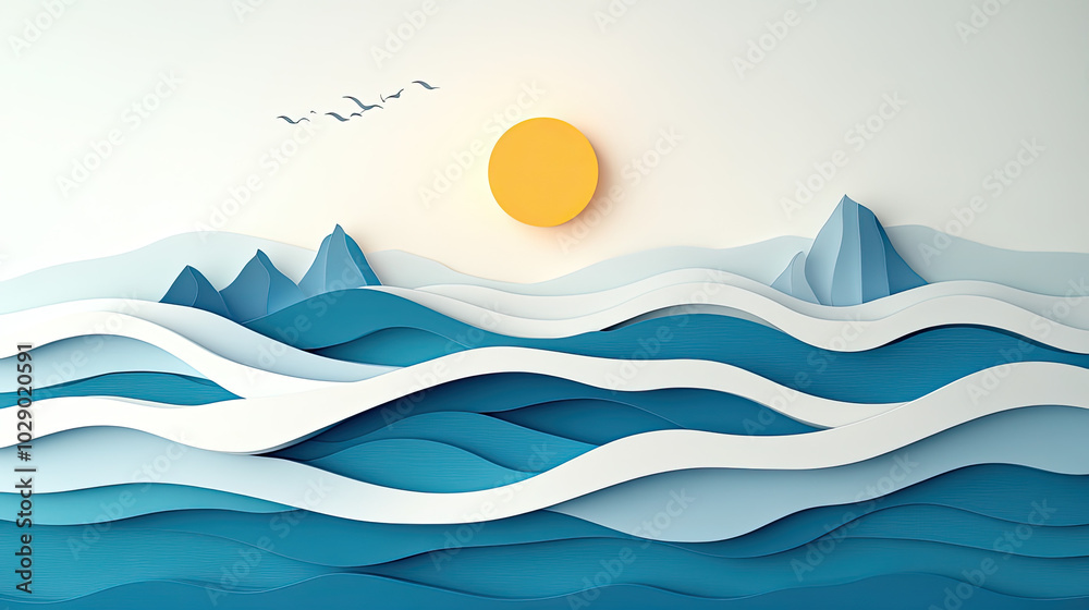 wavy White and Blue Colors Background