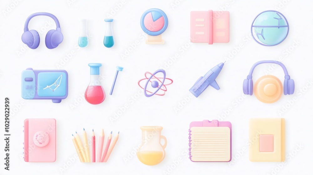 Cute and Colorful Education and Science Illustrations Cute and Colorful Education and Science Illustrations