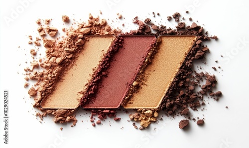 Crushed eyeshadow palette with three shades.