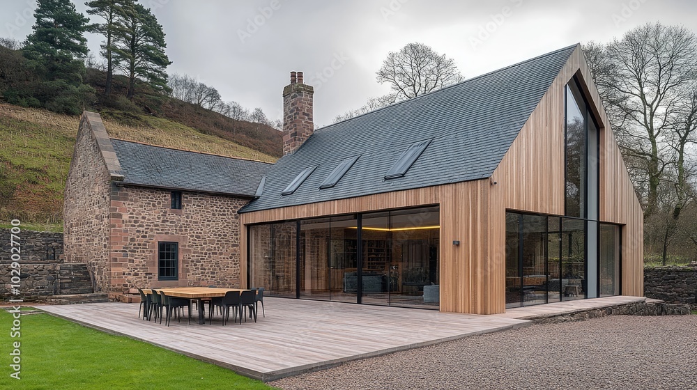 Energy-efficient air source heat pump installed in a modern home, with the unit positioned discreetly outside. Energy-efficient air source heat pump installed in a modern home, with the unit positioned discreetly outside.