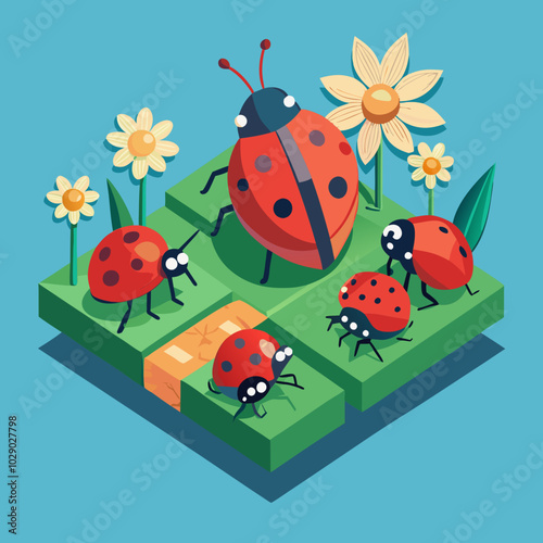 ladybug-isometric-illustrations