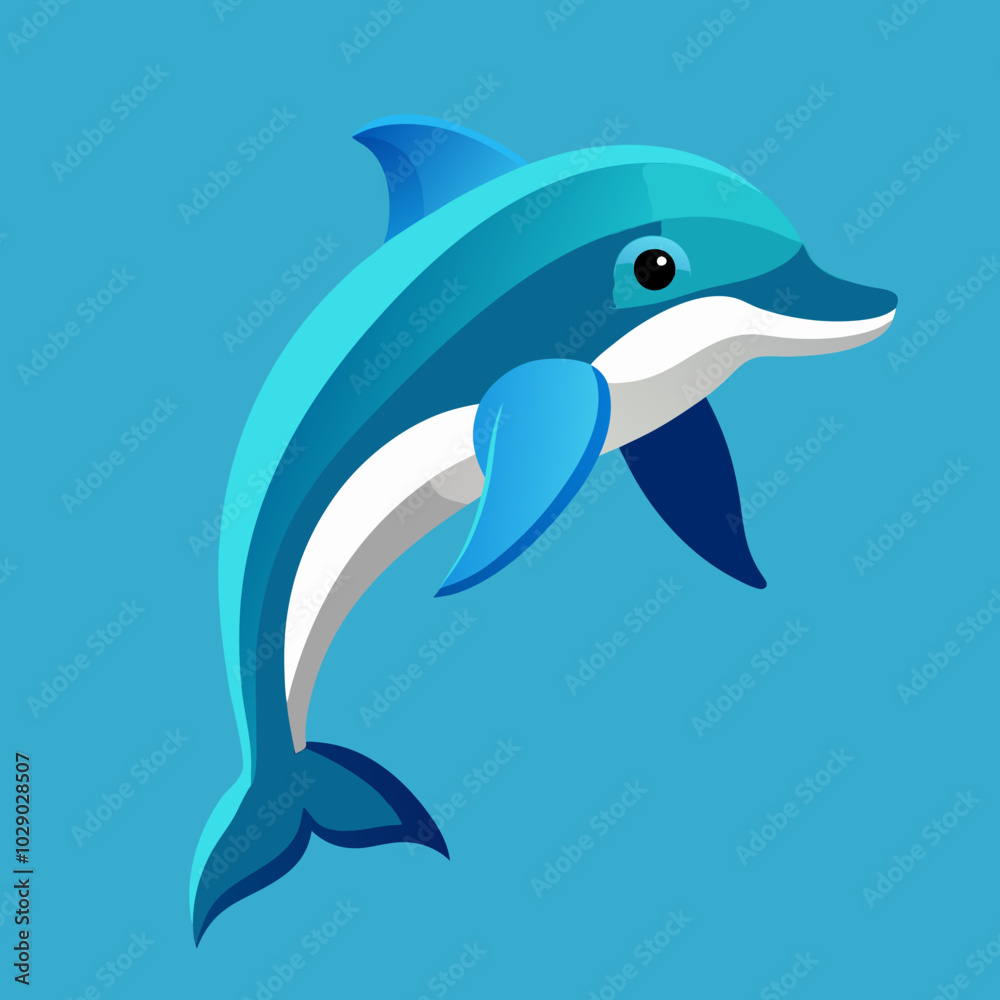 Fototapeta premium bottlenose-dolphin-isometric-illustrations
