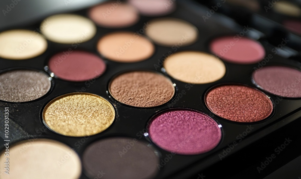 Colorful eye shadow palette with various shades. Colorful eye shadow palette with various shades.