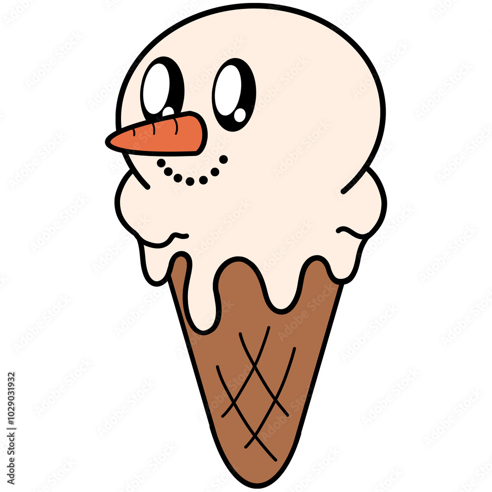 Ice cream groove cartoon hand drawn Ice cream groove cartoon hand drawn