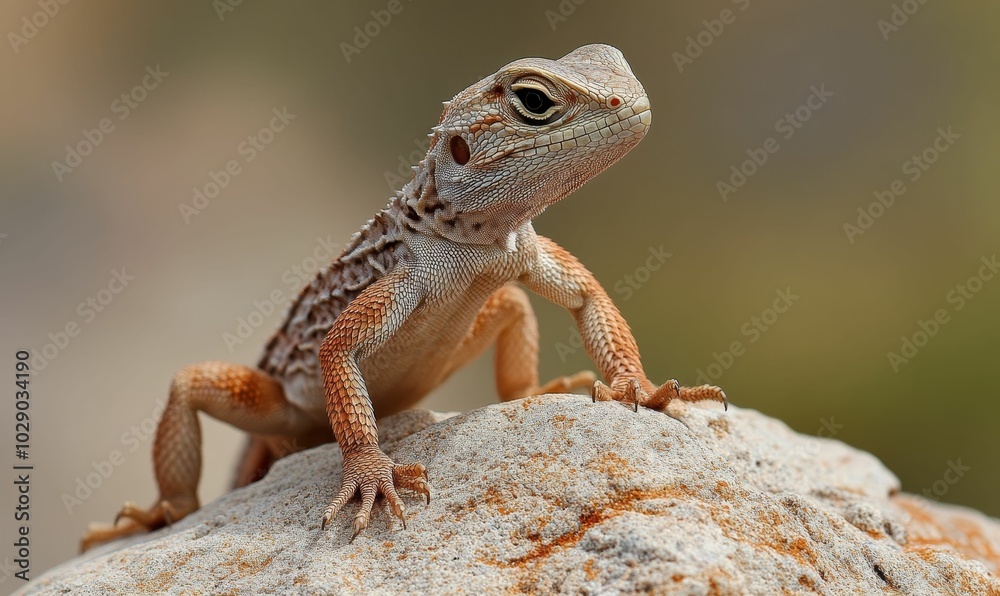 A lizard perches on a rocky surface. A lizard perches on a rocky surface.