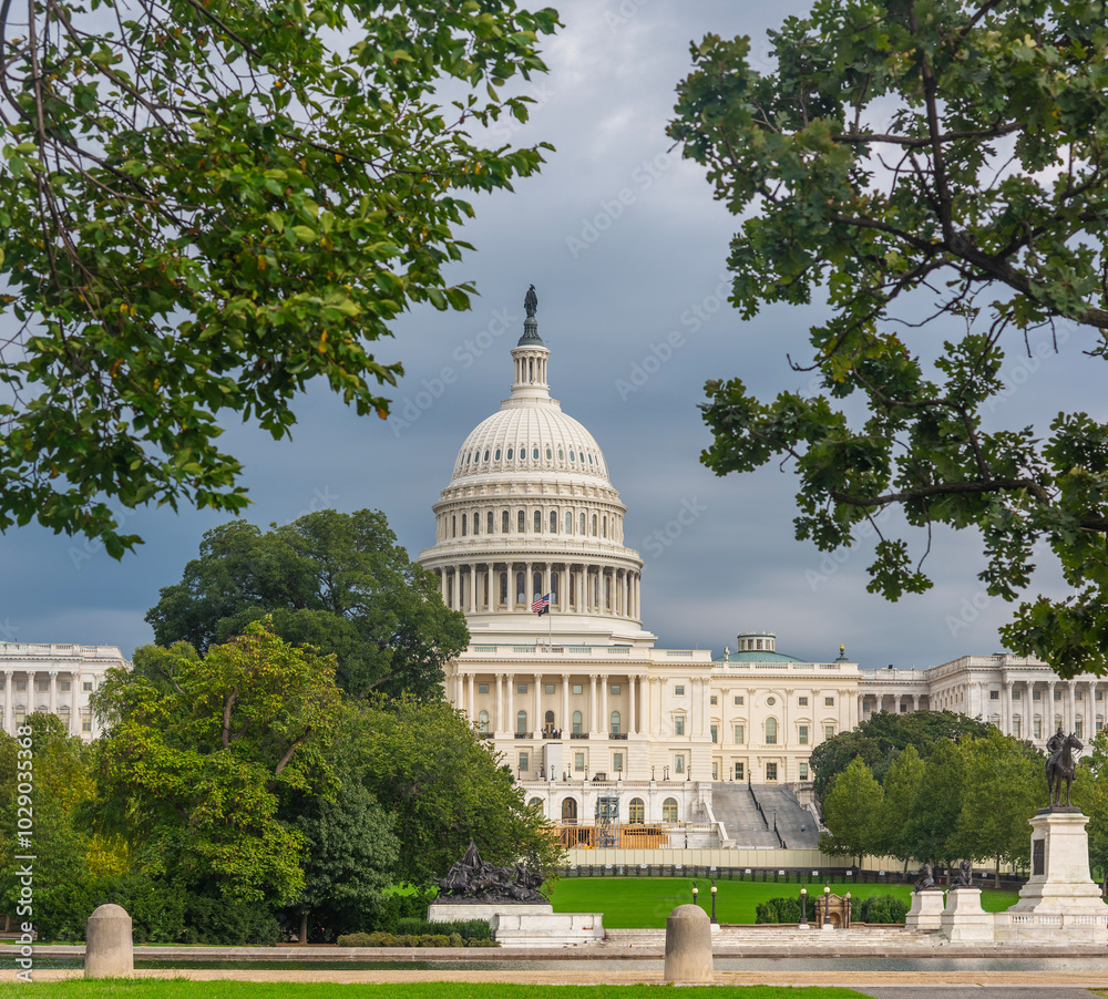 United States Capitol under an overcast sky