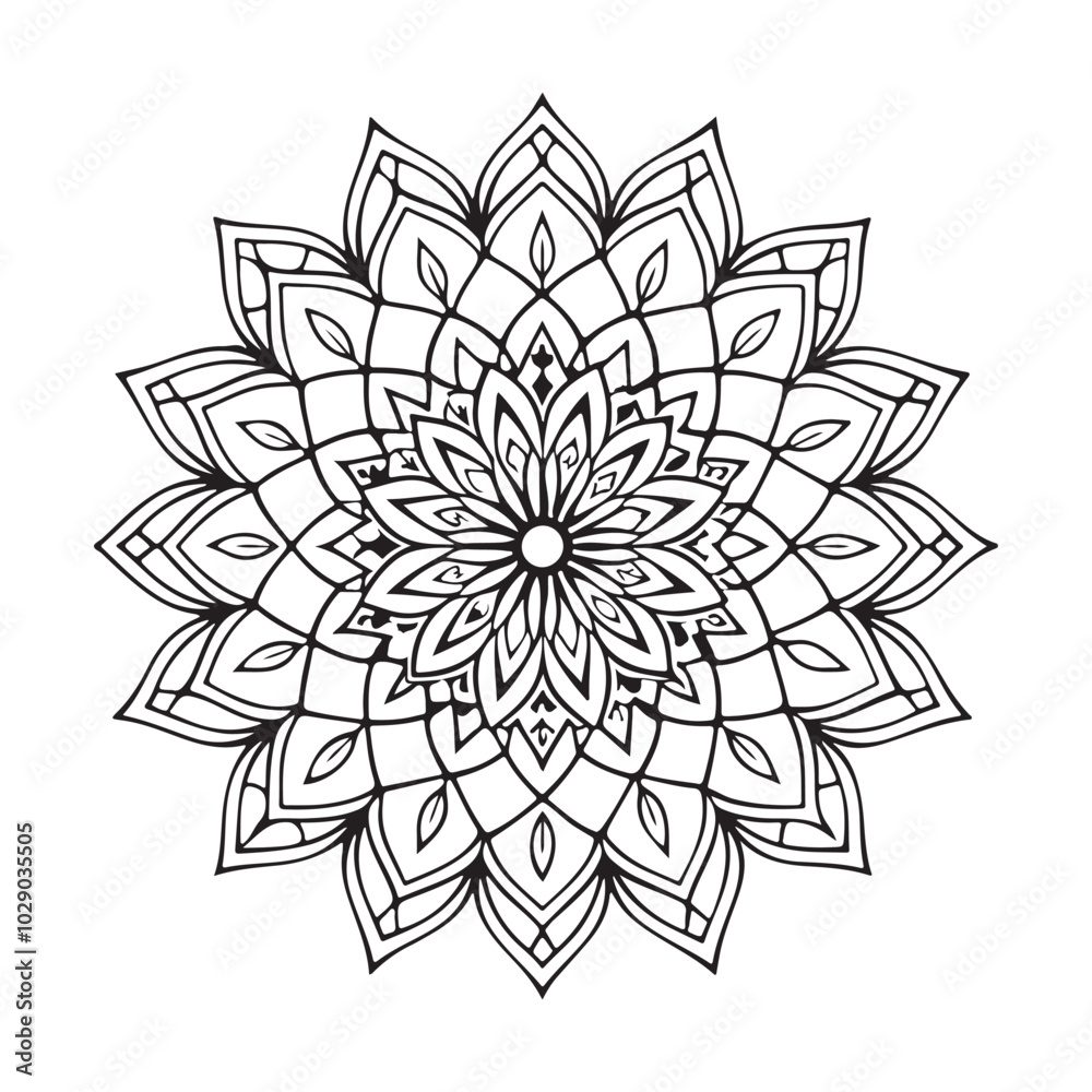 Mandala silhouette vector style with white background Mandala silhouette vector style with white background