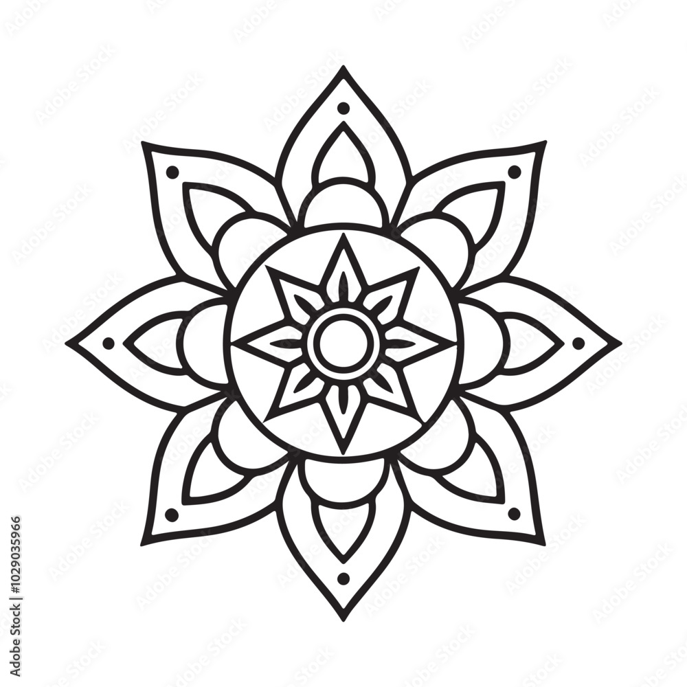 Mandala silhouette vector style with white background Mandala silhouette vector style with white background