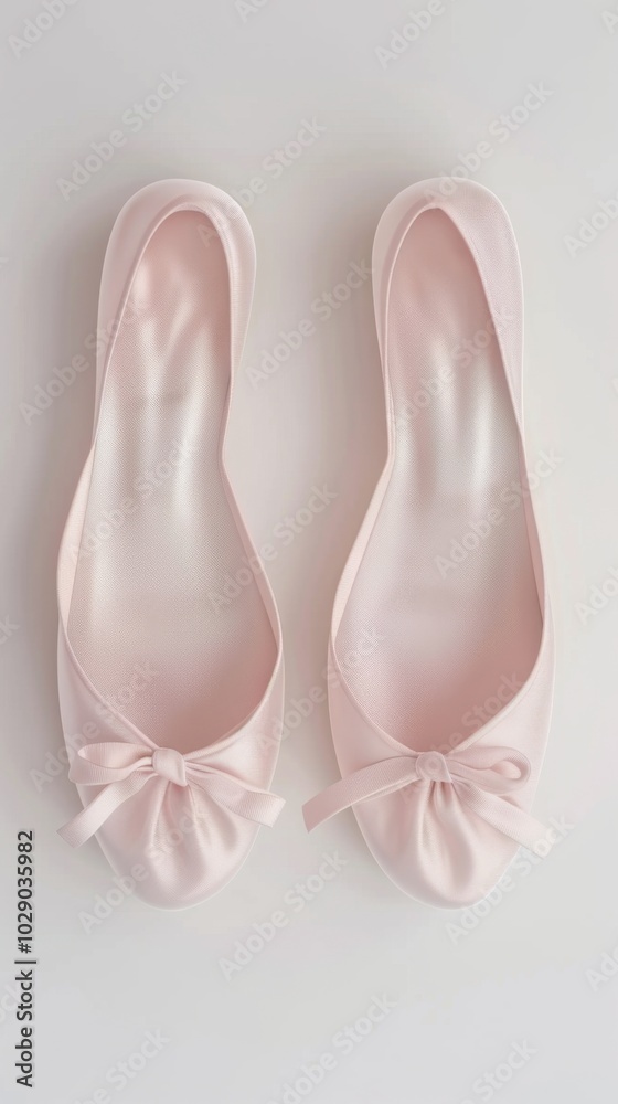 Pair of ballet slippers, white background, 4K hyperrealistic photo Pair of ballet slippers, white background, 4K hyperrealistic photo