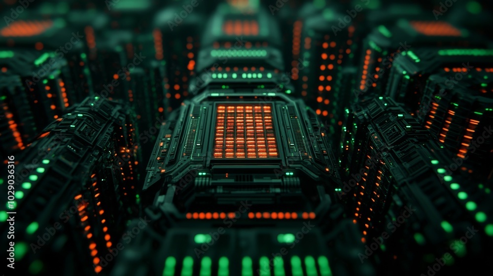 Obraz premium An underground technocracy city powered by engineers