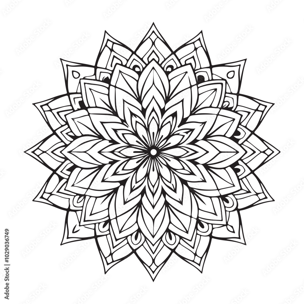 Mandala silhouette vector style with white background Mandala silhouette vector style with white background