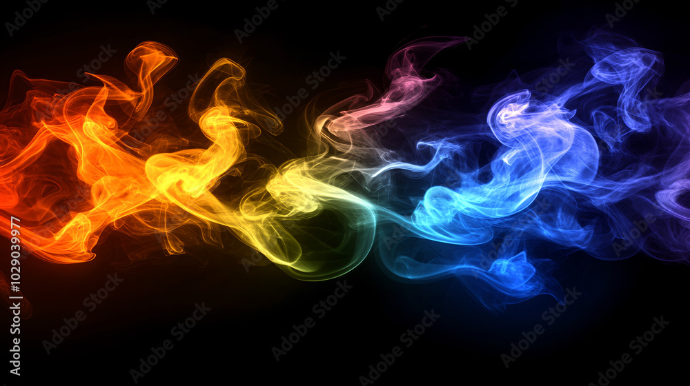 A Stunning Mesmerizing Display of Colored Smoke in Surreal Abstract Backgrounds