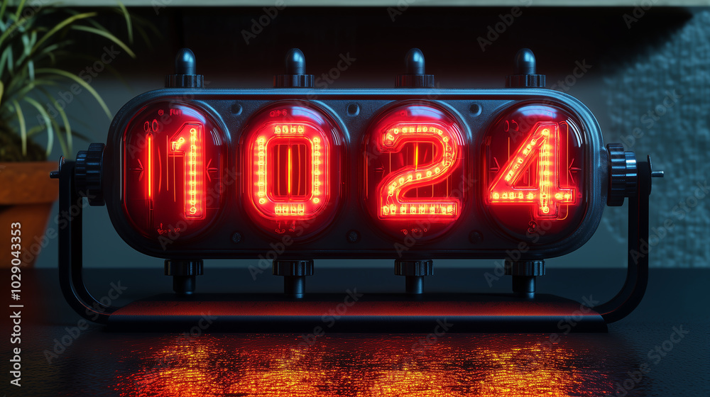 1024 glowing numbers in a Nixie bulb 1024 glowing numbers in a Nixie bulb