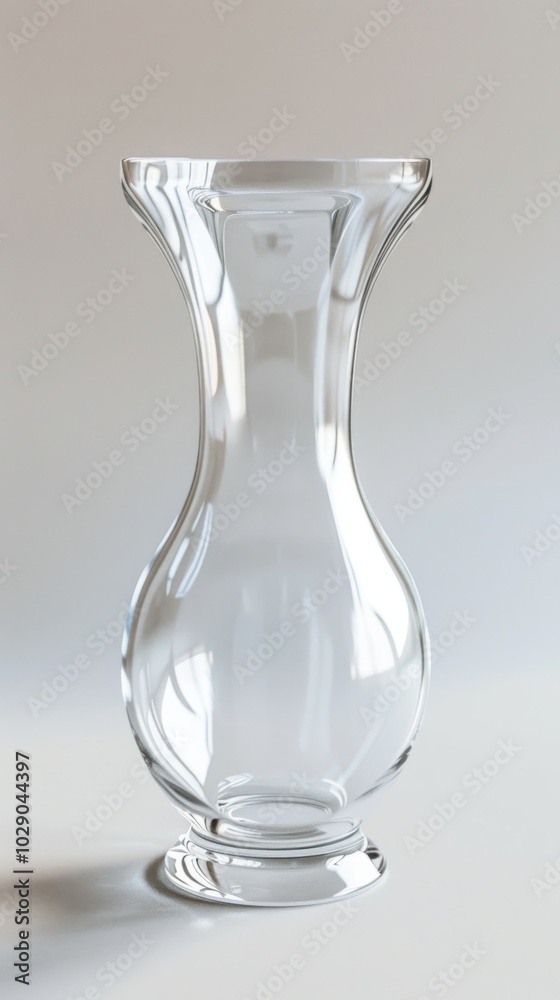 Elegant glass vase, white background, 4K hyperrealistic photo Elegant glass vase, white background, 4K hyperrealistic photo