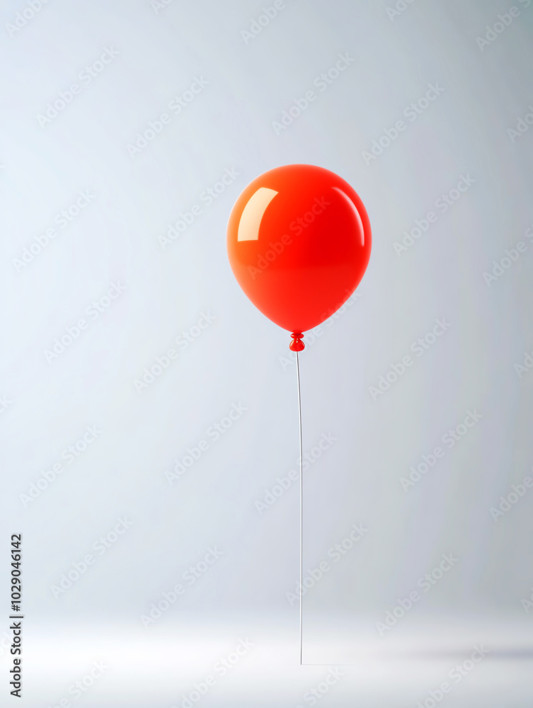Bright red balloon against a soft, white isolated background. Bright red balloon against a soft, white isolated background.